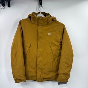 REI Kids Youth Ski Snowboard Jacket XL (18) Mustard Yellow Insulated Winter Coat